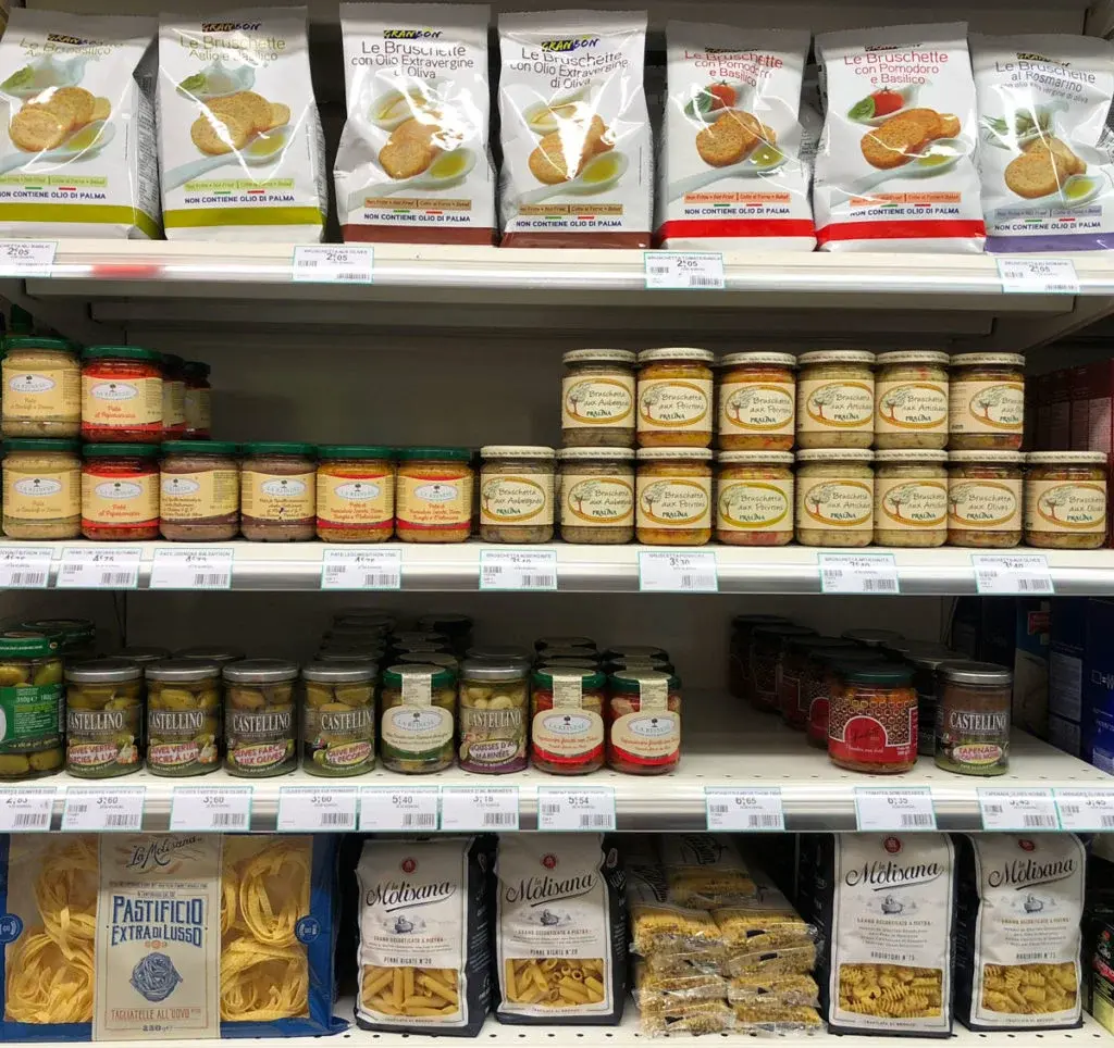Spécialités italiennes au Coccimarket Beg Meil